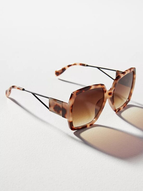 NWT Anthropologie GEO Tortoise Square Sunglasses main image 8